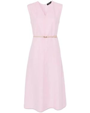 Fabiana Filippi V-Neck Belted Dress - Pink