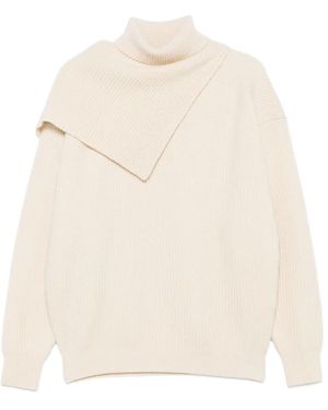 Nanushka Turtleneck Foldback-Detail Jumper - Natural