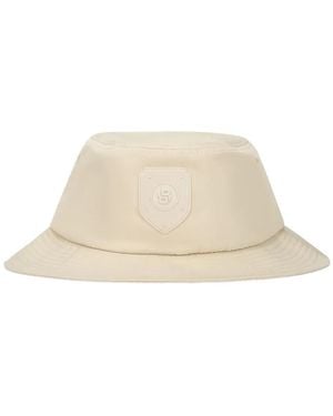 BOSS Logo-Patch Bucket Hat - White