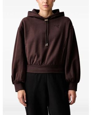 PUMA Logo-Embroidered Drawstring Hoodie - Black