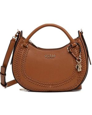 Guess Charm-Detail Crossbody Bag - Brown