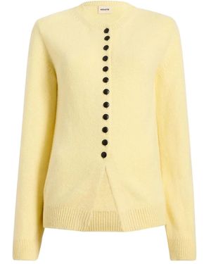 KHAITE Josette Button Cardigan - Yellow