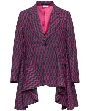 Comme des Garçons Geometric-Pattern Blazer - Purple
