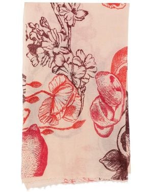 Mouleta Floral-Print Frayed Scarf - Pink