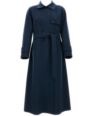 Max Mara ベルテッド ダブルコート - ブルー