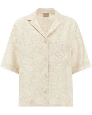 Paul & Shark Paisley-Print Linen Shirt - White