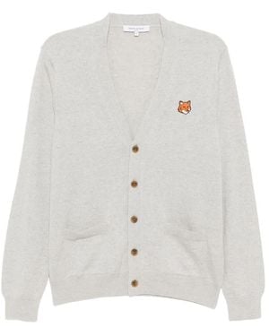 Maison Kitsuné Cardigan Mit Bold Fox Head-Patch - Weiß