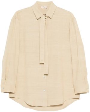 Herno Chemise À Col Noué - Natural