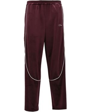 BREATH Script-Logo Piping Track Trousers - Purple