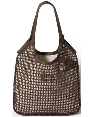 Miu Miu Ivy Raffia Crochet Bag - Brown