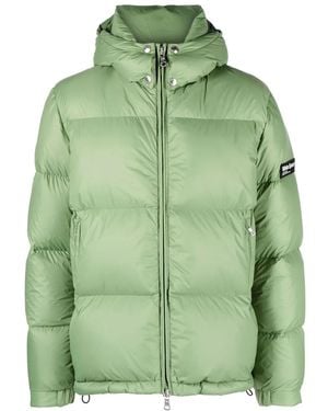 White/space Scott Logo-Patch Padded Jacket - Green