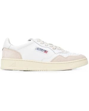 Autry Medalist Sneakers Aus Weißem Leder Und Beigem Wildleder