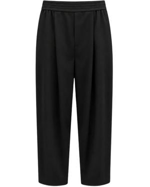 Liviana Conti Harper Elasticated-Waistband Pleated Trousers - Black