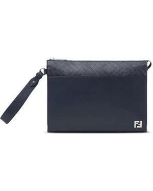 Fendi Ff Squared Clutch - Blau