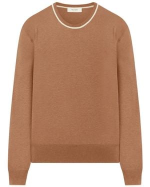 RETORI Contrast-Trim Silk-Blend Jumper - Brown