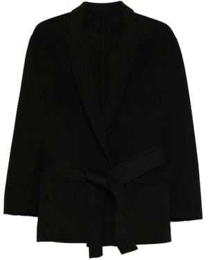Alberta Ferretti Blazer Con Cintura - Nero