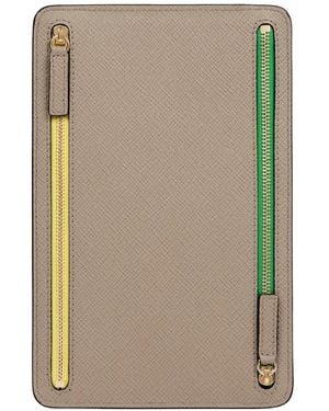 Smythson Panama Multi-Zip Case - Grey