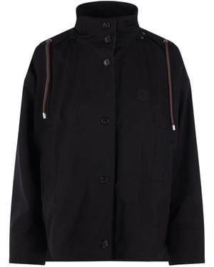 Loewe Hooded Button-Fastening Jacket - Black