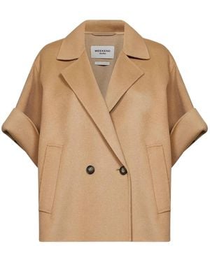 Weekend by Maxmara Double-Breasted Virgin Wool Jacket - Natural