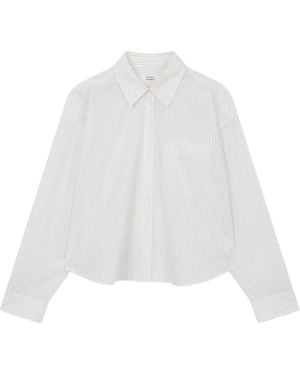 Studio Tomboy X Elastic-Hem Striped Shirt - White
