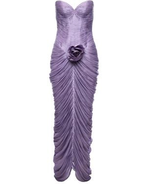 Ana Radu Abito Lungo Con Decorazione - Viola