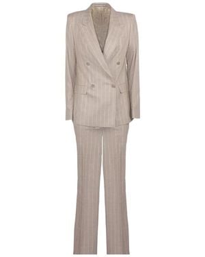 Tagliatore Pinstripe Double-Breasted Suit - Natural