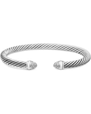David Yurman Sterling Classic Cable Diamond Bracelet (5Mm) - Metallic