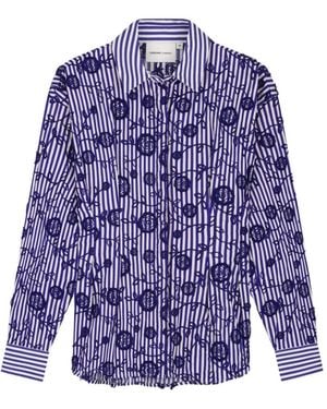 FABIENNE CHAPOT Striped Floral Shirt - Purple