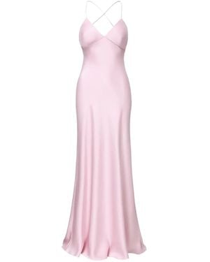 Il Volo Isla Cross-Back Satin Dress - Pink