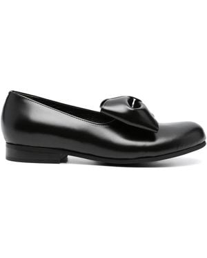 Comme des Garçons 25Mm Leather Bow-Detail Ballerinas - Black