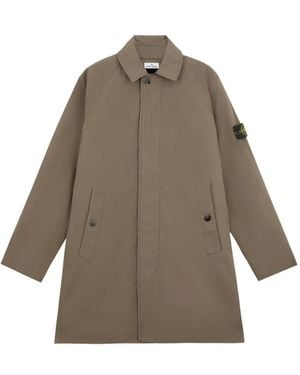 Stone Island Buttoned Coat - Natural