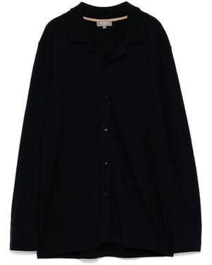 N.Peal Cashmere キューバンカラー オーバーシャツ - ブラック