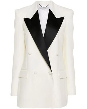Stella McCartney Contrasting-Panel Double-Breasted Blazer - Black