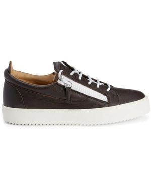 Giuseppe Zanotti Frankie Double-Zip Low-Top Trainers - Brown