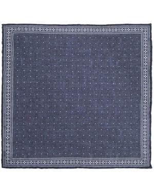 Eleventy Polka Dot Pocket Square - Blue