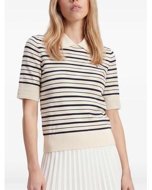 Tommy Hilfiger Striped Short-Sleeve Jumper - Natural