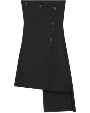 Courreges Schulterfreies Minikleid Mit Knopfverschluss - Schwarz