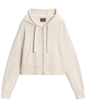 Woolrich Cardigan Zippé À Capuche - Natural