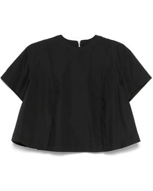 Sacai Pleated T-Shirt - Black