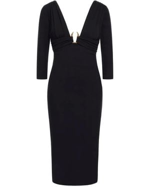 Roberto Cavalli Claw-Detail Midi Dress - Black