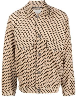 Song For The Mute Geometric-Print Shirt-Jacket - Brown