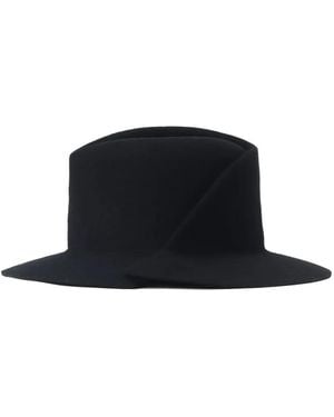 Yohji Yamamoto Tucked Fedora Hat - White