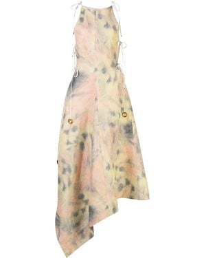 Ellery Vestido Galapogas Asimétrico Con Motivo Tie-Dye - Neutro