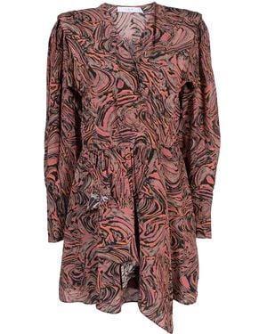 IRO Masca Swirl-Print Silk Minidress - Orange