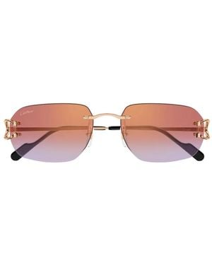 Cartier C De Cartier Rimless Sunglasses - Pink