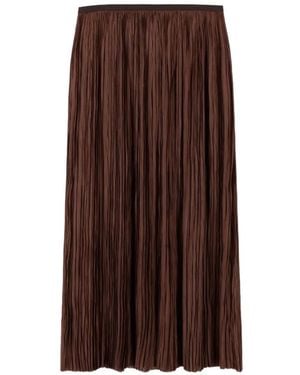 Roberto Collina Gonna Pleated Midi Skirt - Brown