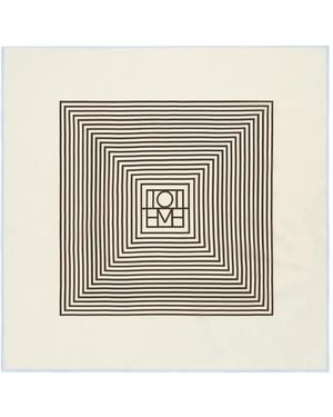 TOTEME Monogram-Print Silk Scarf - White