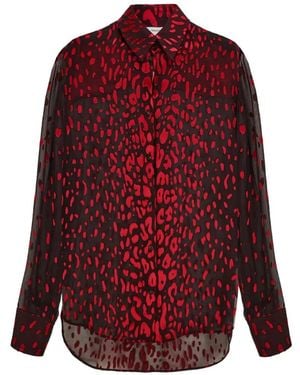 Ferragamo Devoré Georgette Shirt - Red