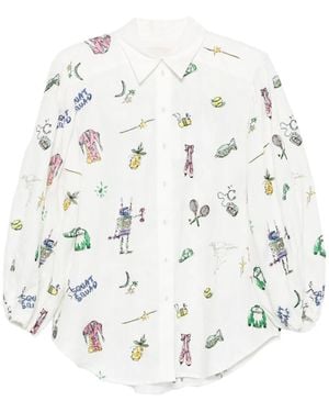 ALÉMAIS Play Embroidered Shirt - White