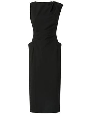 Pinko Crystal-Embellished Gathered Dress - Black
